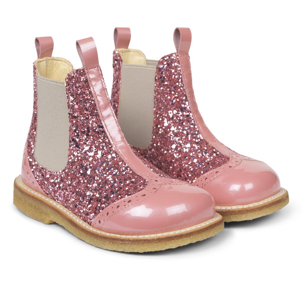 Angulus 6320-101 Chelseastøvle, Rosa Pink Glitter, 28