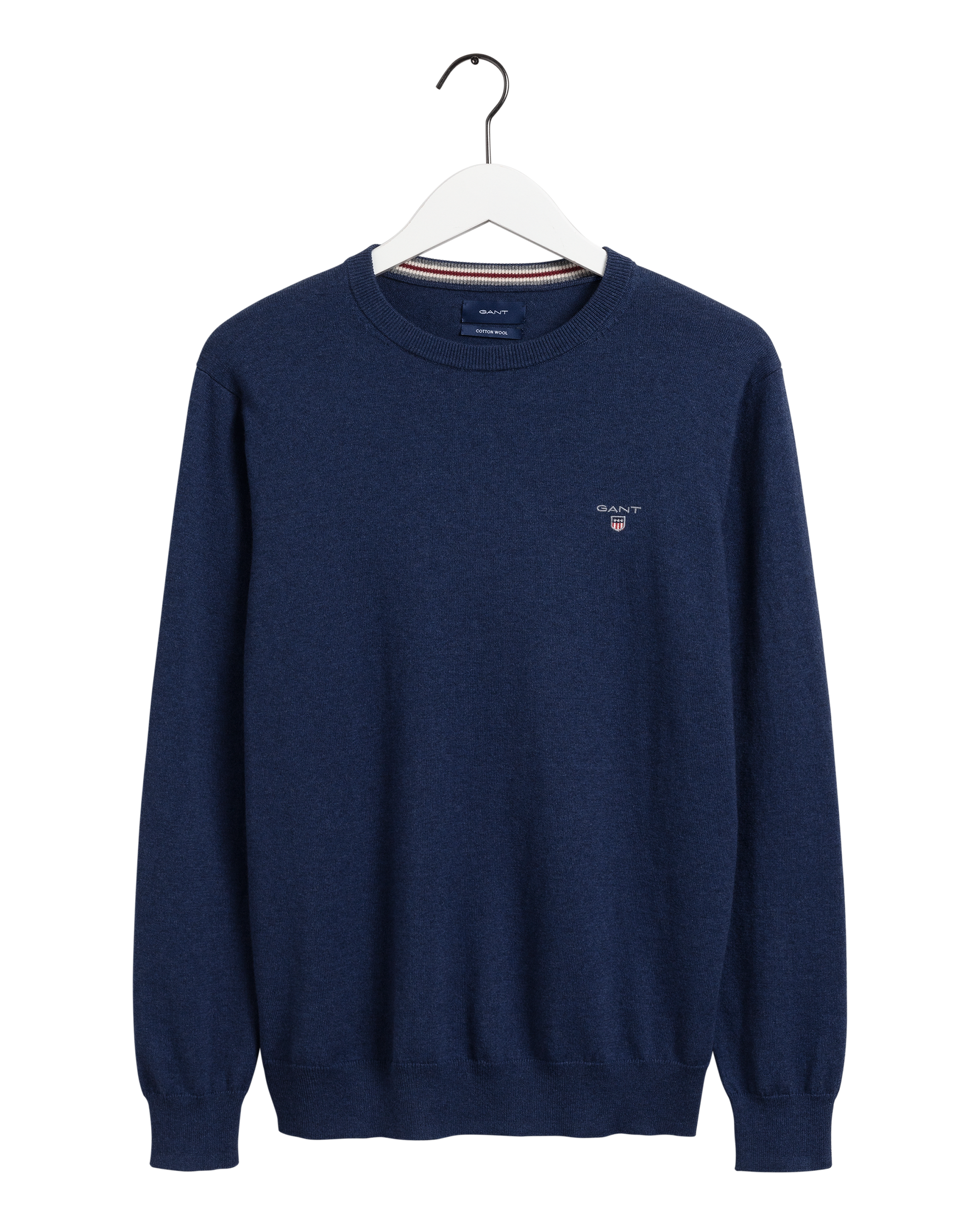  Cotton Crew Neck Sweater, Marine Melange, XL