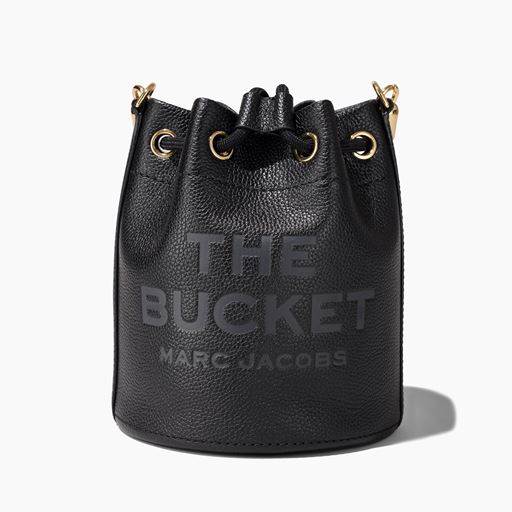 klippe nedadgående inden for Marc Jacobs The Leather Bucket Taske, Sort