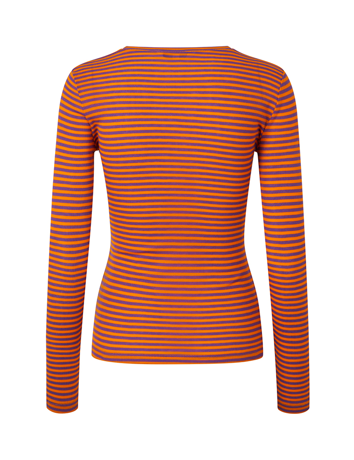 mbyM Lilita Gogreen Langærmet Tshirt, Violet Tumeric Stripe, S