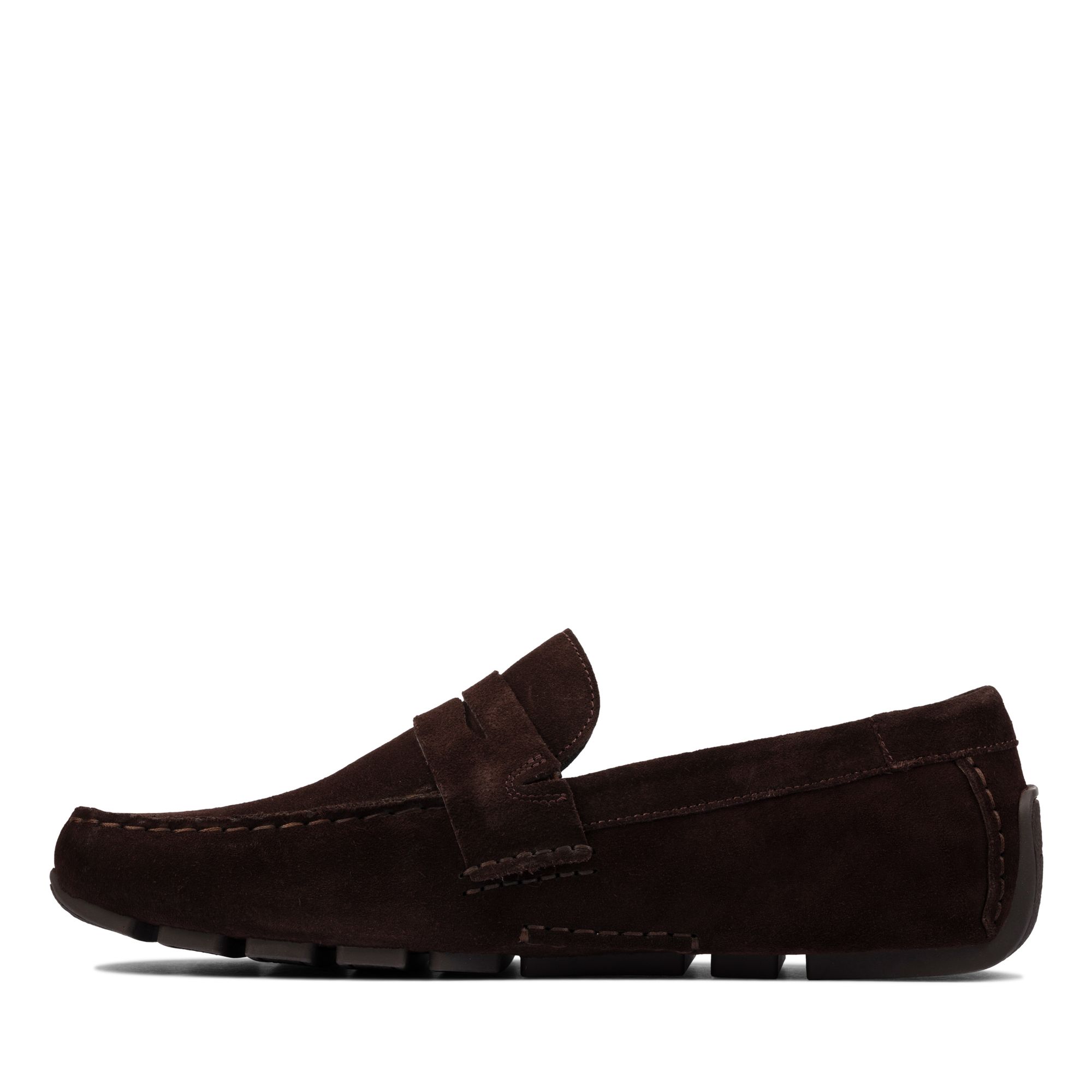 Clarks Oswick Penny Loafers, Dark Brown Suede, 44.5