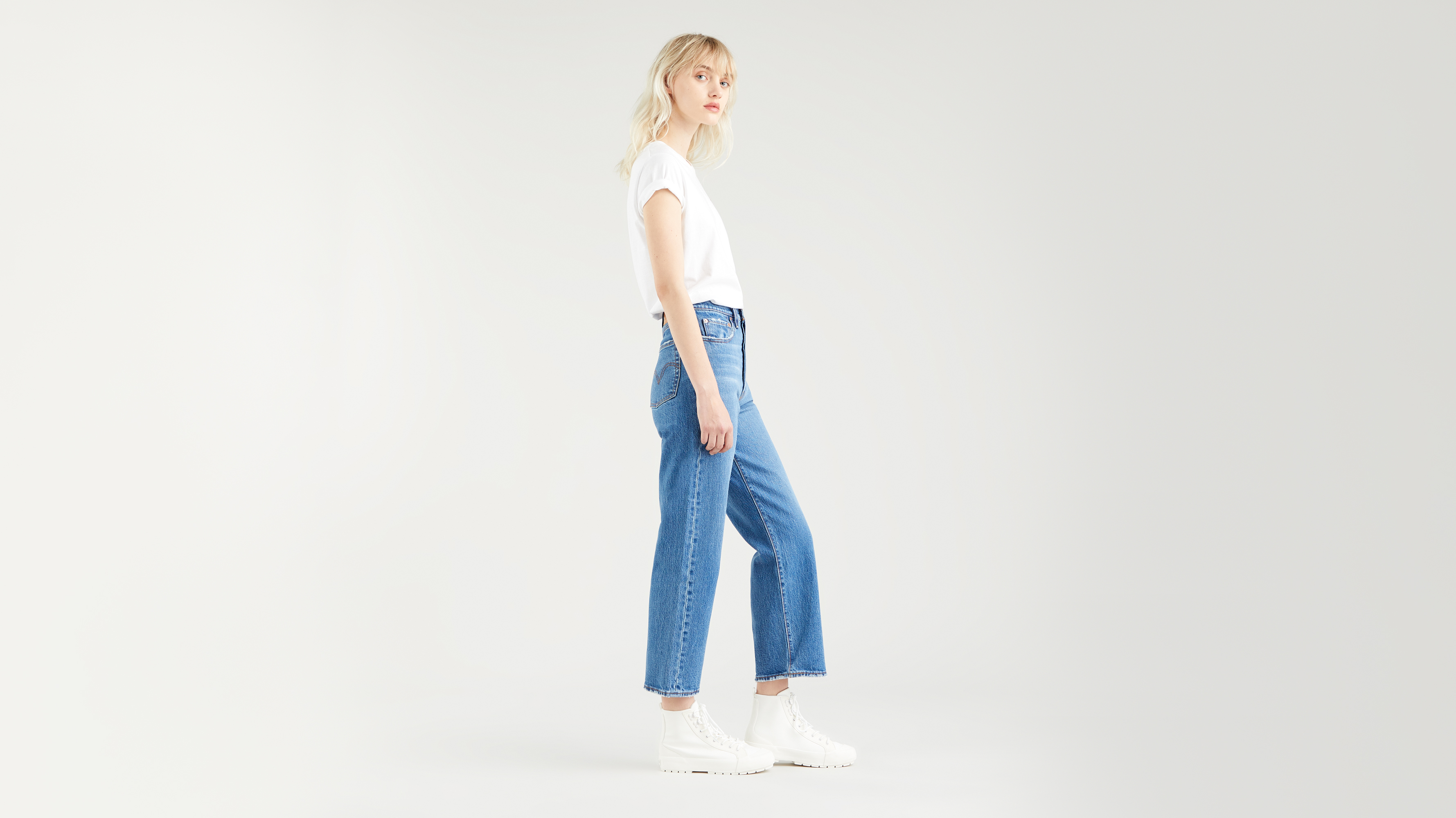  Ribcage Straight Ankle Jeans, Jive Together, 28/27
