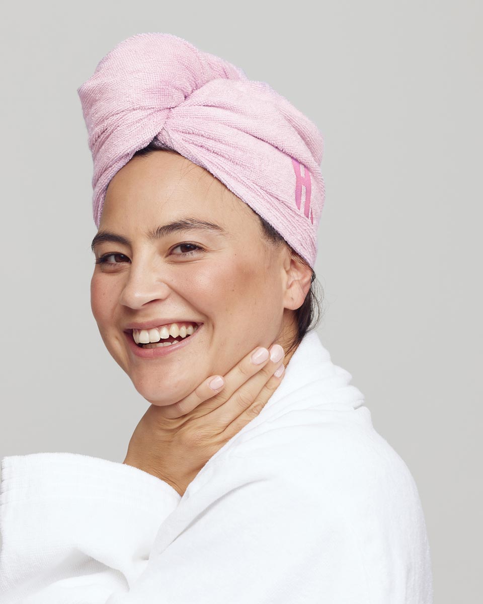 Hairlust Bamboo Hair Towel Wrap, Pink