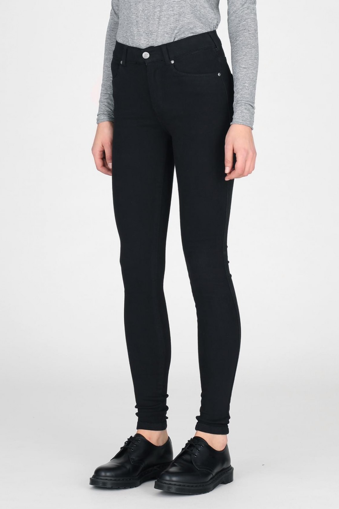 Lexy Mid-Waist Jeans, Sort, S