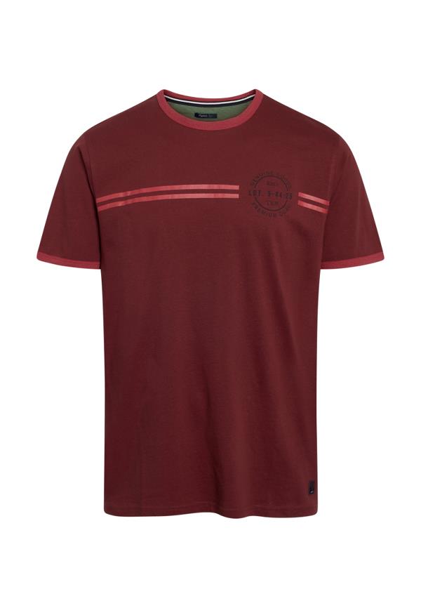  Aldo Stripe Organic T-shirt, Red Club, M
