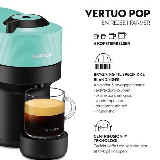Vertuo Pop Kaffemaskine, Aqua Mint