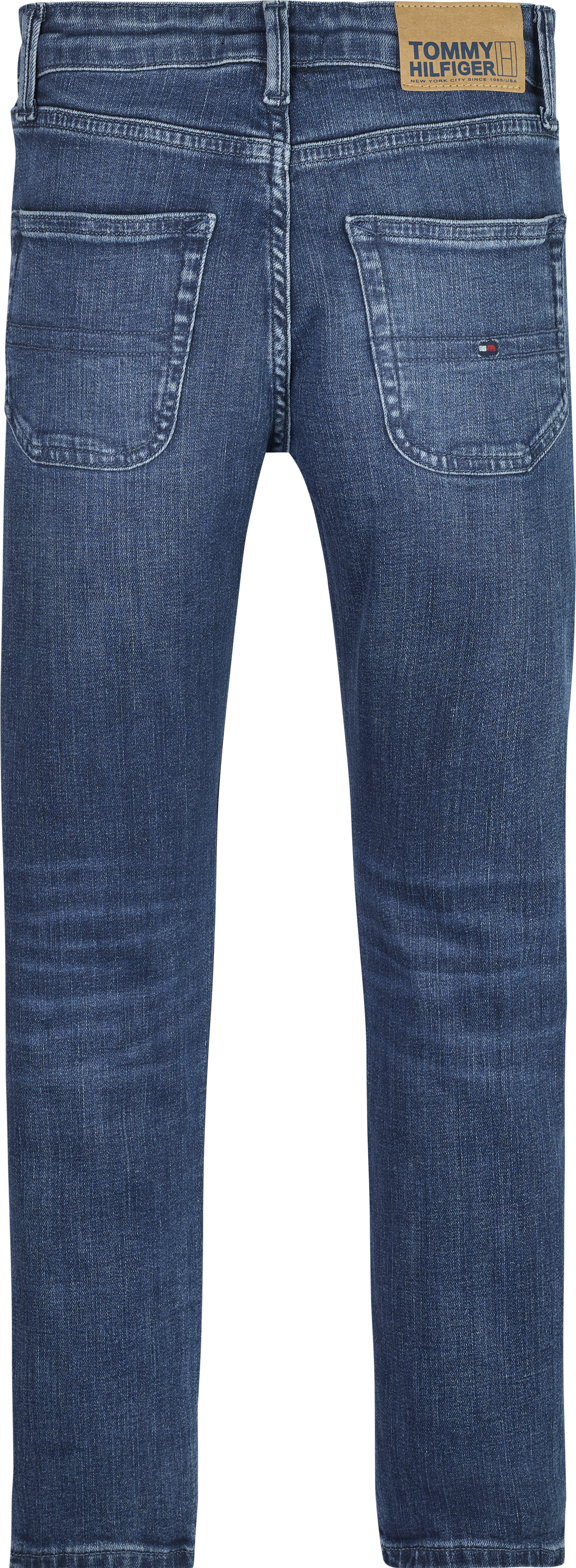 Modern Straight Faded Jeans, Blå, 92 cm
