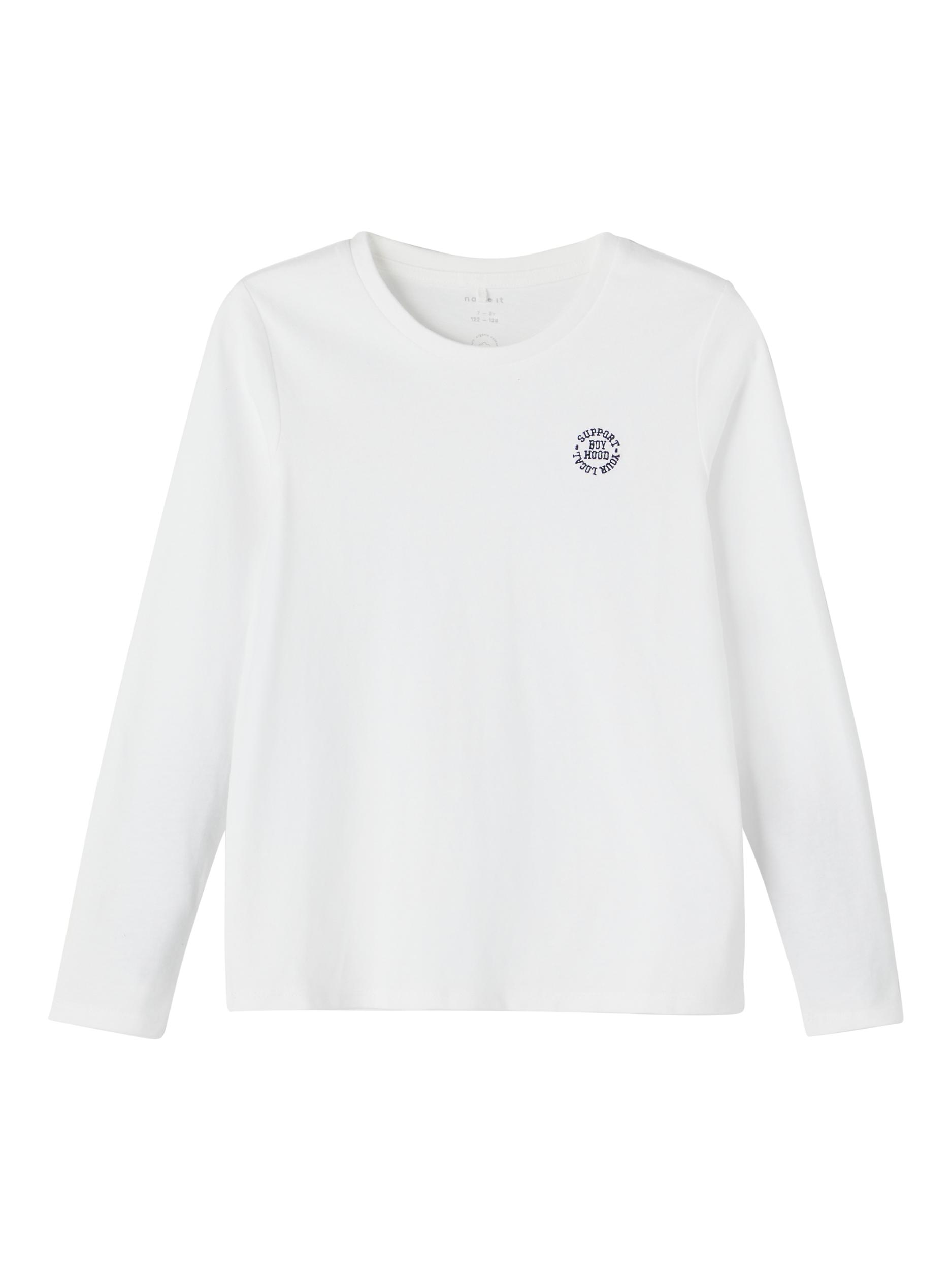  Tano Langærmet T-shirt, Bright White, 122-128 cm