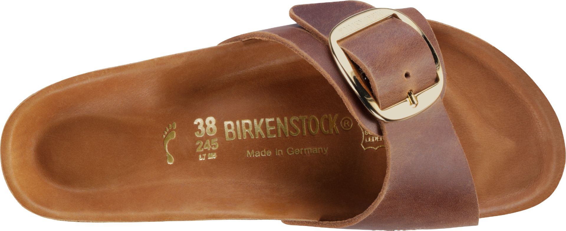 Birkenstock Madrid Big Buckle sandal, cognac, 37