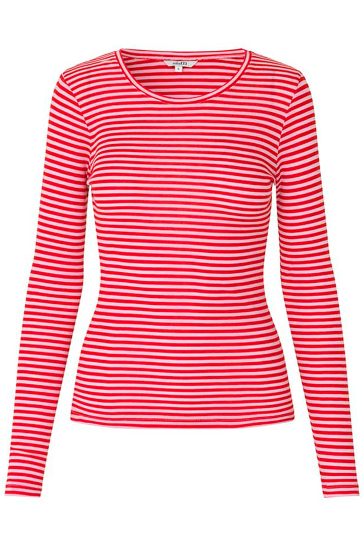 mbyM Lilita Gogreen Langærmet T-shirt, Goji Pink Stripe, L
