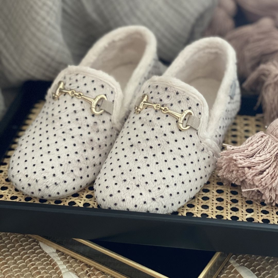 Copenhagen Shoes Melania Dots Slippers, Off White, 40